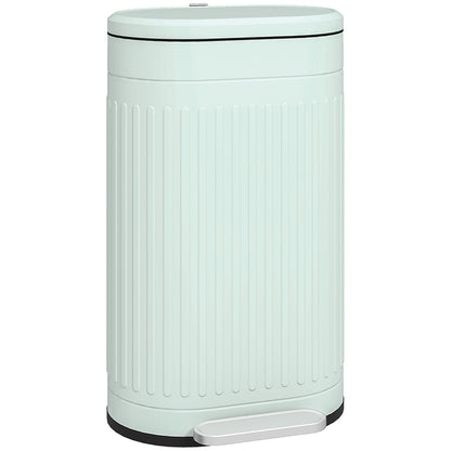 HOMCOM 30L Metal Kitchen Bin, with Soft-Close Lid - Light Green 