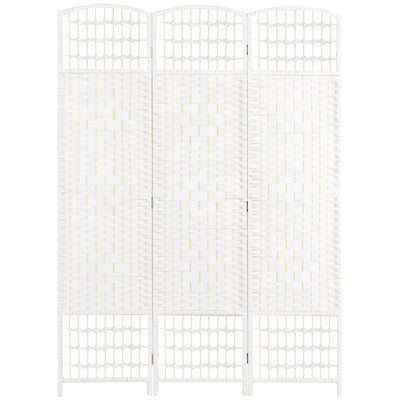 HOMCOM 3 Panel Folding Room Divider, Privacy Screen, Paravent Partition Separator for Living Room, Bedroom, White