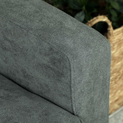 HOMCOM Two-Seater Velvet-Feel Sofa - Grey 
