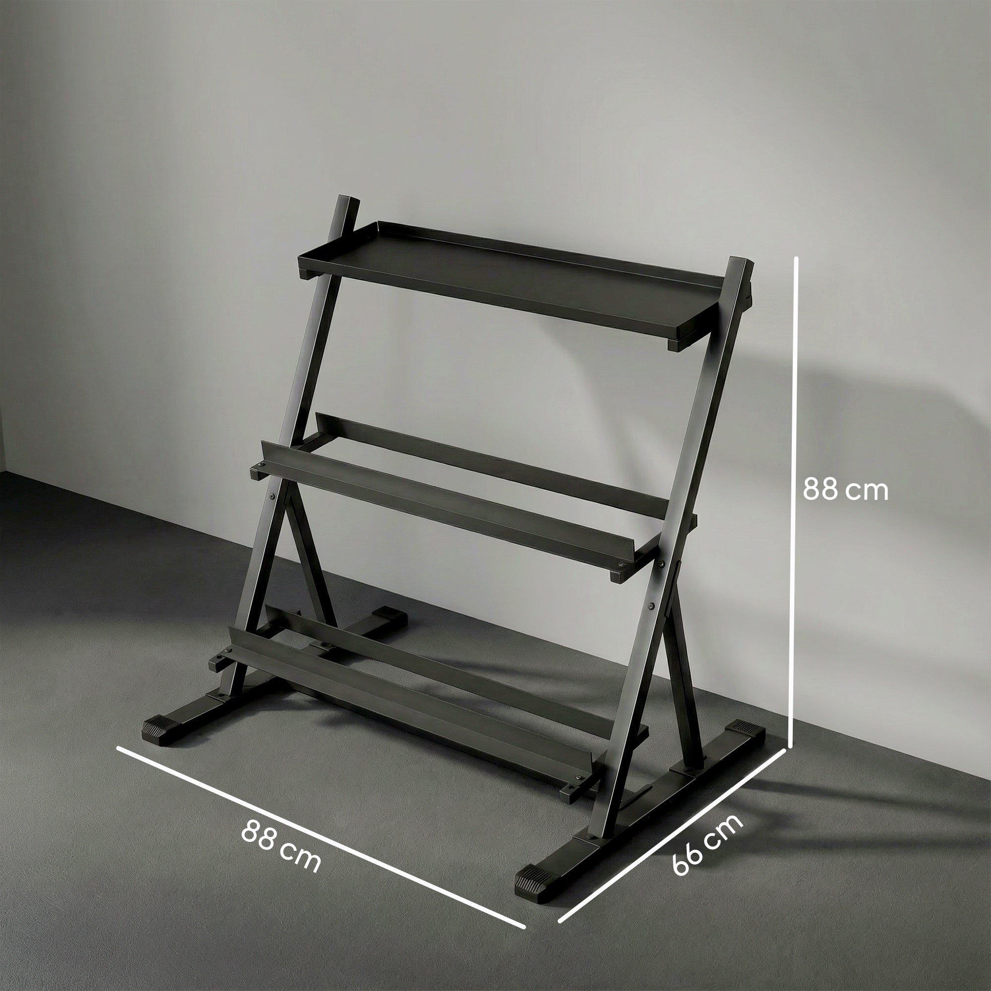 SPORTNOW 3-Tier Adjustable Dumbbell Rack, Heavy-Duty Weight Rack for Dumbbells, Kettlebells and Multiple Balls, Space-Saving Weight Storage Stand for Home Gym, 200 KG Capacity 