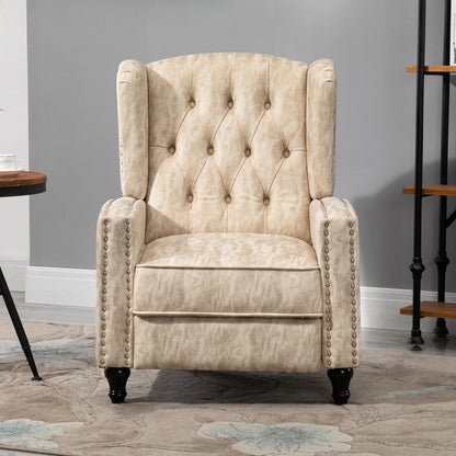 HOMCOM Chesterfield-Style Reclining Armchair - Beige 