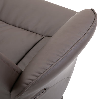 HOMCOM Executive Recliner Chair High Back and Footstool Armchair Lounge Seat Brown 