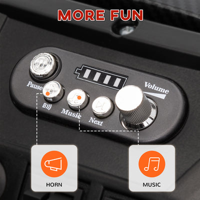 AIYAPLAY 24V 2 Seater Kids Electric Car with Remote Control, Suspension System,  Slow Start, 3 Speeds, for 3-8 Years, Black 