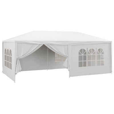 Outsunny 6 x 3 m Party Tent Wedding Gazebo Outdoor Waterproof PE Canopy Shade with 6 Removable Side Walls 