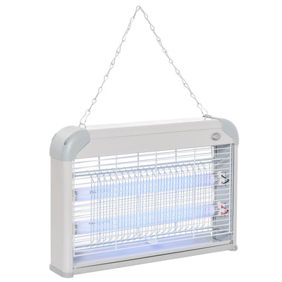 Outsunny Free Standing Wall Hanging 20W Electric Fly Mosquito Killer Electric Fly Zapper, Bug Zapper, Insect Killer, Grey 