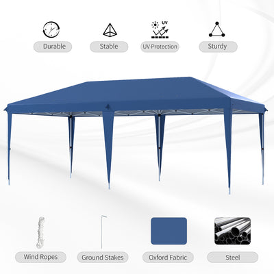 Outsunny 6 x 3(m) Garden Large Gazebo Canopy Waterproof Outdoor Party Tent Marquee 