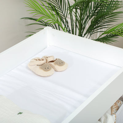 AIYAPLAY Baby Changing Unit with 4 Storage Drawers, Mat for Bedroom Nursery, 84 x 84.5 cm, White 