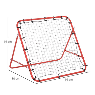 HOMCOM Rebounder Net, Practise Kickback Goal, for Teens, Adults Training - Red 