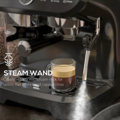 HOMCOM 15 Bar Coffee Machine, with Adjustable Grind, Steamer and Accessories 