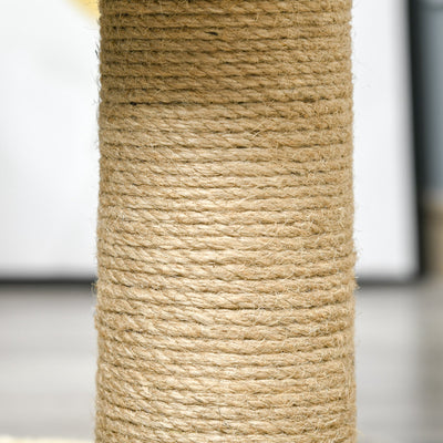 PawHut 56cm Cat Tree for Indoor Cats, with Scratching Post, Tunnel, Toy Ball - Beige 