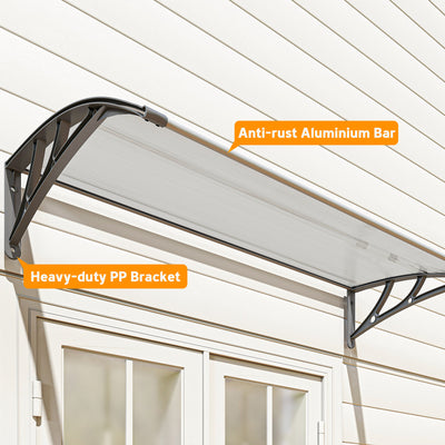 Outsunny Front Door Canopy, Outdoor Awning, Rain Shelter, 110 x 60cm, Grey 