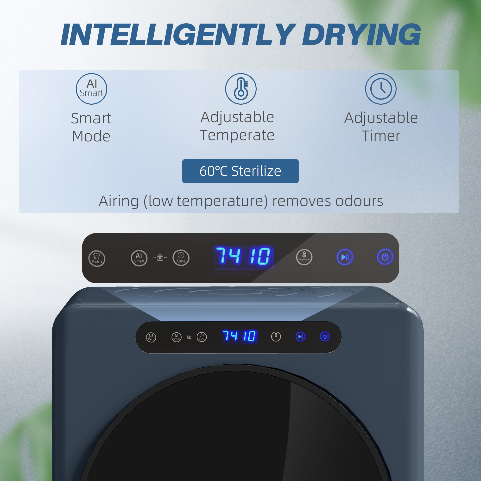 HOMCOM 5kg Compact 40-60℃  Tumble Dryer Blue 