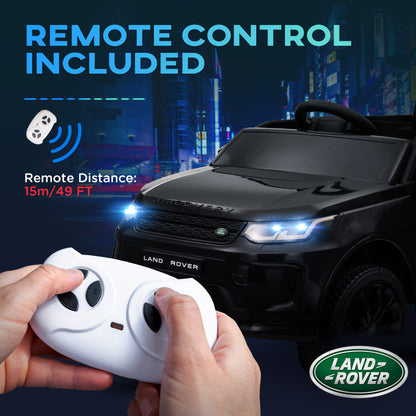 AIYAPLAY Licensed Land Rover Discovery Sport, 12V Kids Ride on Car w/ Remote Control, Lights, Music, Horn, for 3-6 Years, Black 