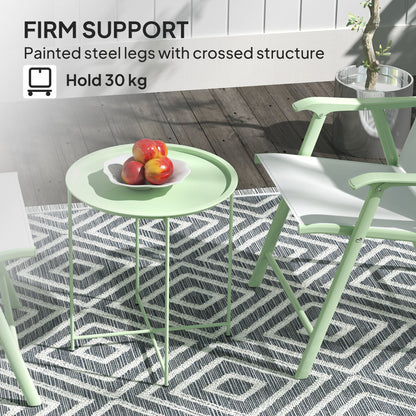 Outsunny Steel Removable Tray Top Garden Table - Green 