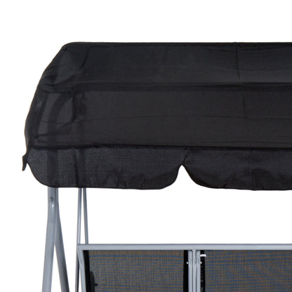 Outsunny Outdoor 3-Seater Swing Chair-Black 