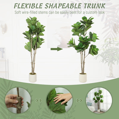HOMCOM 180cm Artificial Fiddle Leaf Fig Tree - Green 