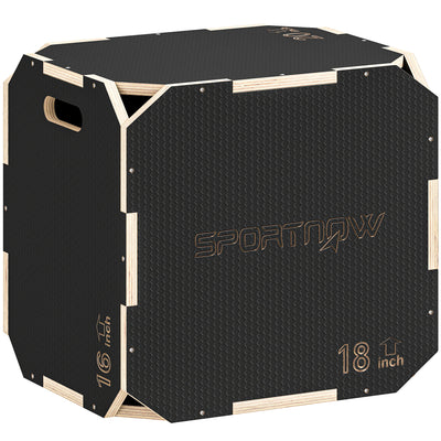 SPORTNOW Non-Slip Plyo Box, Corner-free Wooden Jump Box, 41 x 51 x 48 cm 