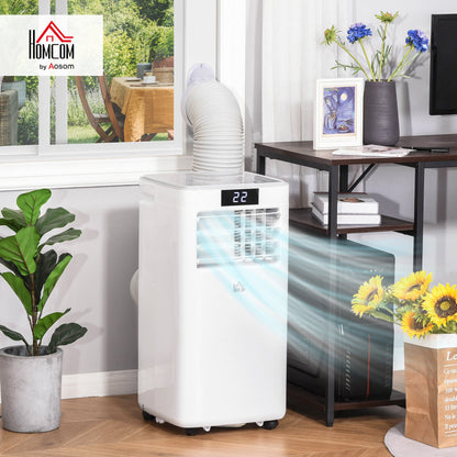 HOMCOM 8000 BTU Air Conditioning Unit, 3-in-1 Portable Air Conditioner, Dehumidifier, Cooling Fan with Remote Control, Digital Display, 2 Speeds, 24H Timer, Window Venting Kit, 18m² 