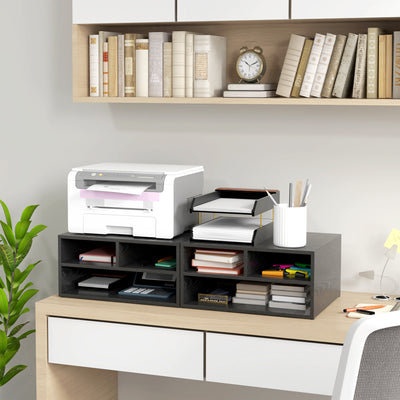 HOMCOM Three-Compartment Printer Storage Cabinet - Black 