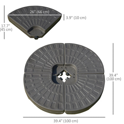 Outsunny Set of 4 Fillable Parasol Weights - 100kg 