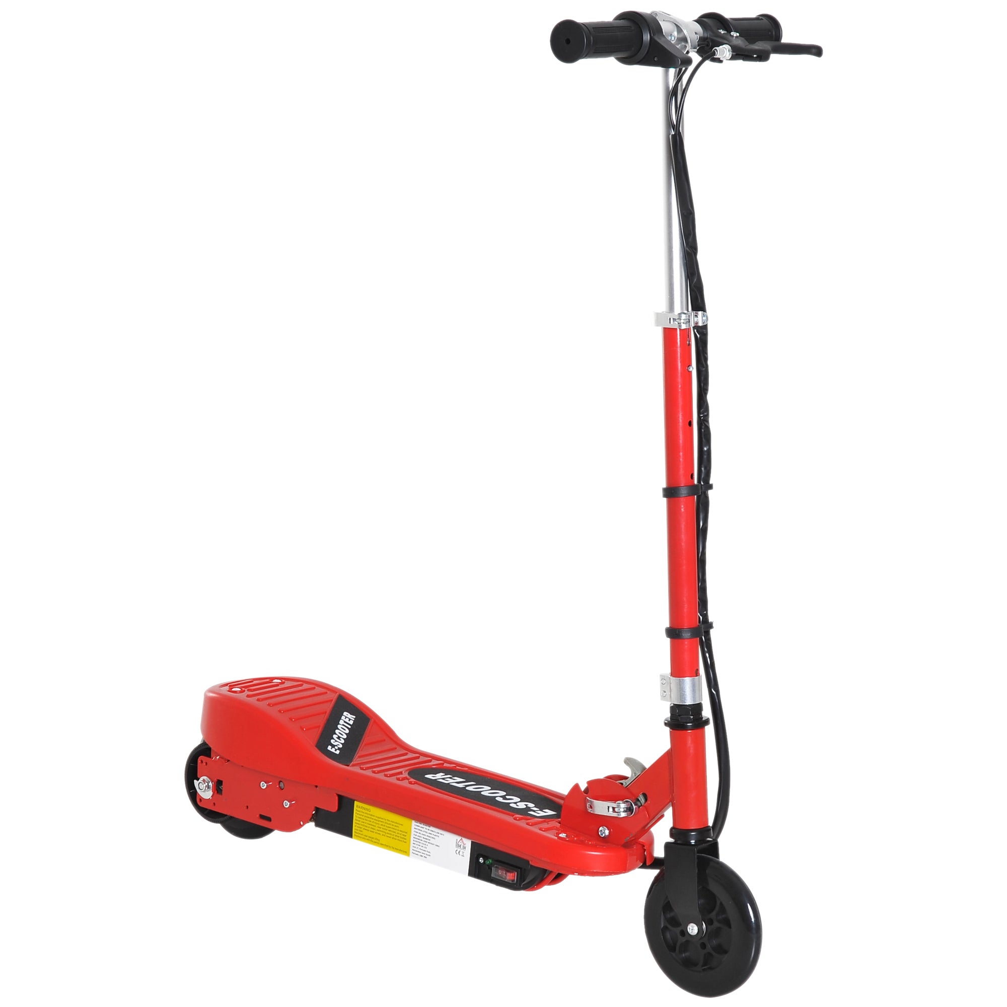 HOMCOM Folding Electric Kids Scooter Ride on Age 7-14, Red/Black 