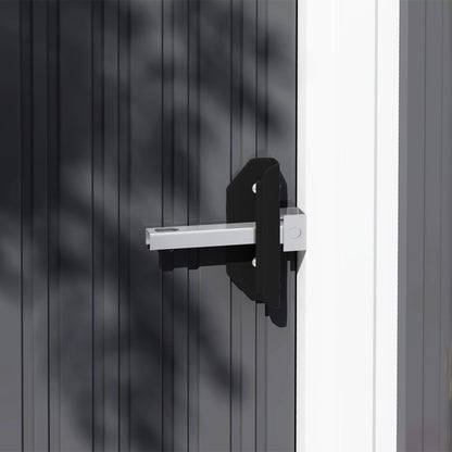 Outsunny 5 x 3ft Garden Storage Shed with Sliding Door and Sloped Roof Outdoor Equipment Tool, Light Grey 