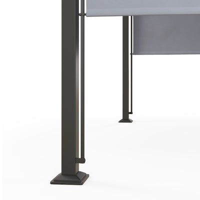 Outsunny 3 x 3(m) Outdoor Pergola, Garden Pergola Gazebo with Adjustable Canopy, Grey 