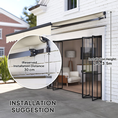 Outsunny 2.5 x 3m Electric/Manual Awning, with Remote - Beige 