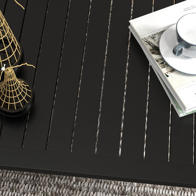 Outsunny 100cm x 60cm Aluminium Outdoor Coffee Table - Black 