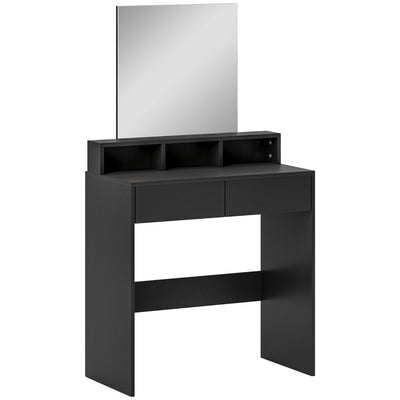 HOMCOM Multi-Storage Dressing Table, with Mirror - Black