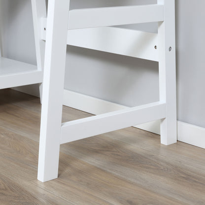 HOMCOM Compact Computer Desk with Storage Shelves, Study Table with Bookshelf, PC Table Workstation for Home Office, Study, Easy Assembly, 120 x 51cm, White 