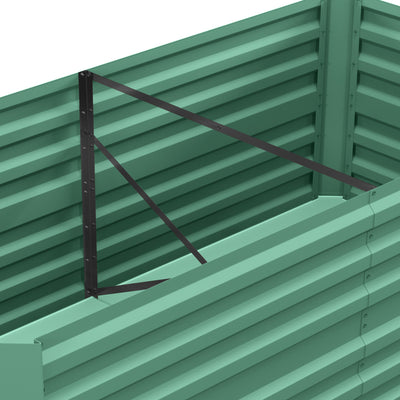 Outsunny Raised Beds for Garden, Galvanised Steel Outdoor Planters with Multi-reinforced Rods, 180 x 90 x 59 cm, Light Green 