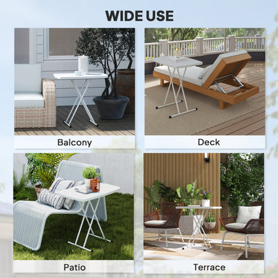 Outsunny Minimal Folding Outdoor Table - White 