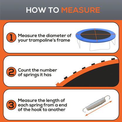 SPORTNOW Replacement Trampoline Mat with Spring Pull Tool, 72 V-Hooks, for 12ft Trampoline using 14cm Springs, Orange 
