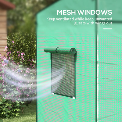 Outsunny 77 x 196cm Walk-In Greenhouse, with Accessories 