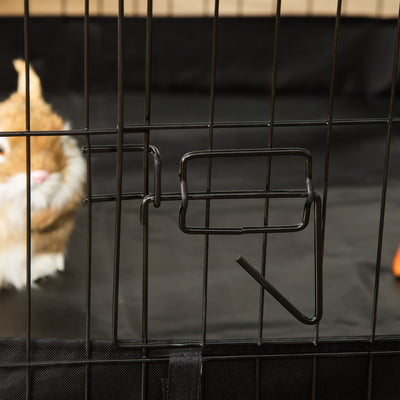 PawHut Rabbit Cage Guinea Pig Playpen Small Animal House for Kitties Puppies, w/ Water Proof Oxford Roof Floor 90 x 75 x 75 cm 