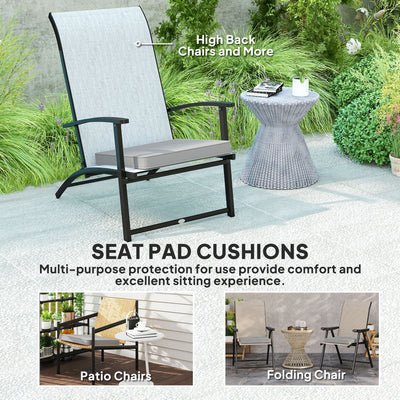 Outsunny Set of 2 Garden Chair Cushions - Light Grey 