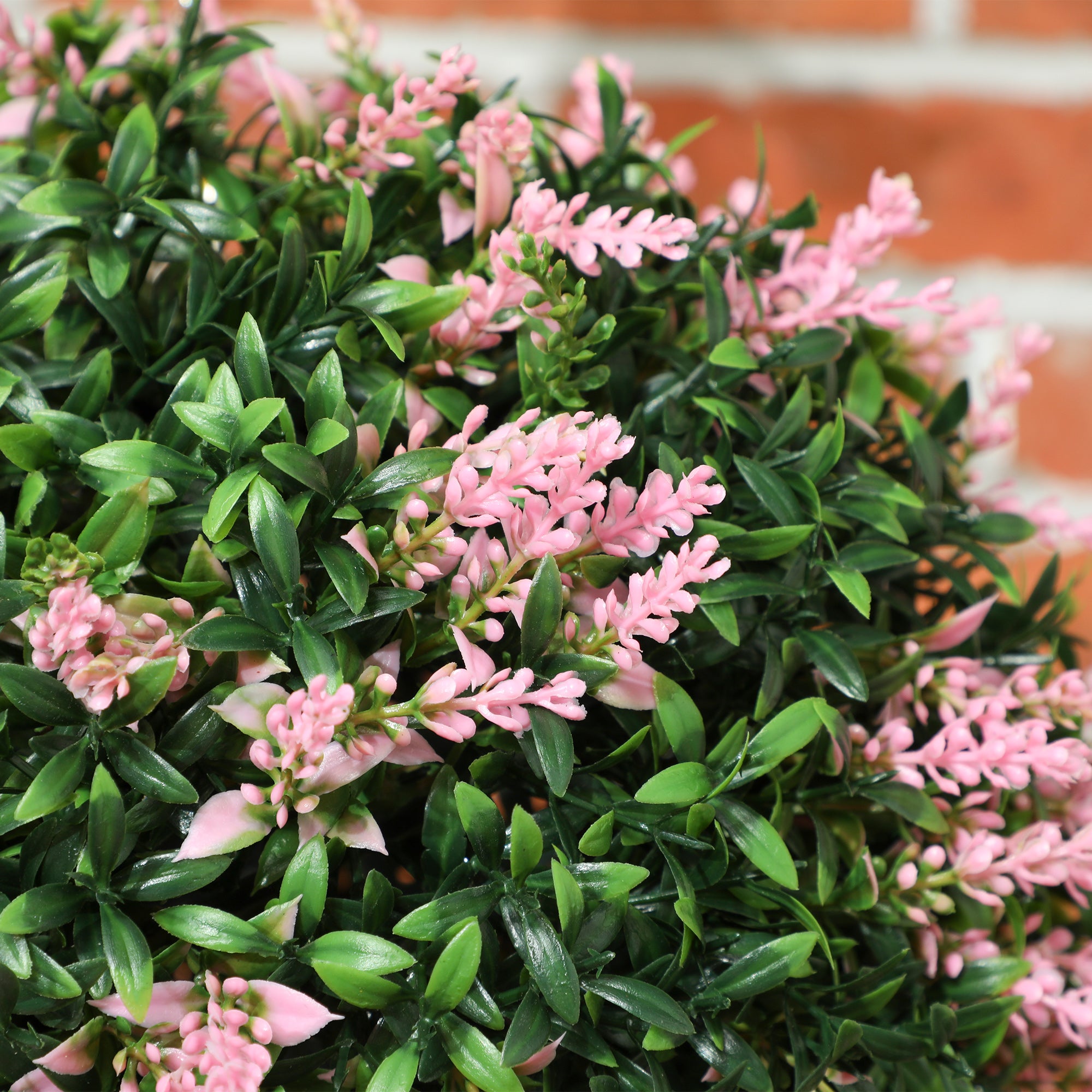 HOMCOM Set of 2 Artificial Plant Topiary Balls, UV-protected Fake Decorative Plants, Pink 