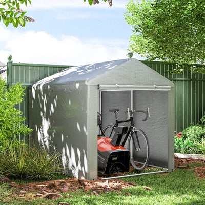 Outsunny 1.6 x 2.2m Garden Storage Shed Tent, with Accessories - Light Grey 