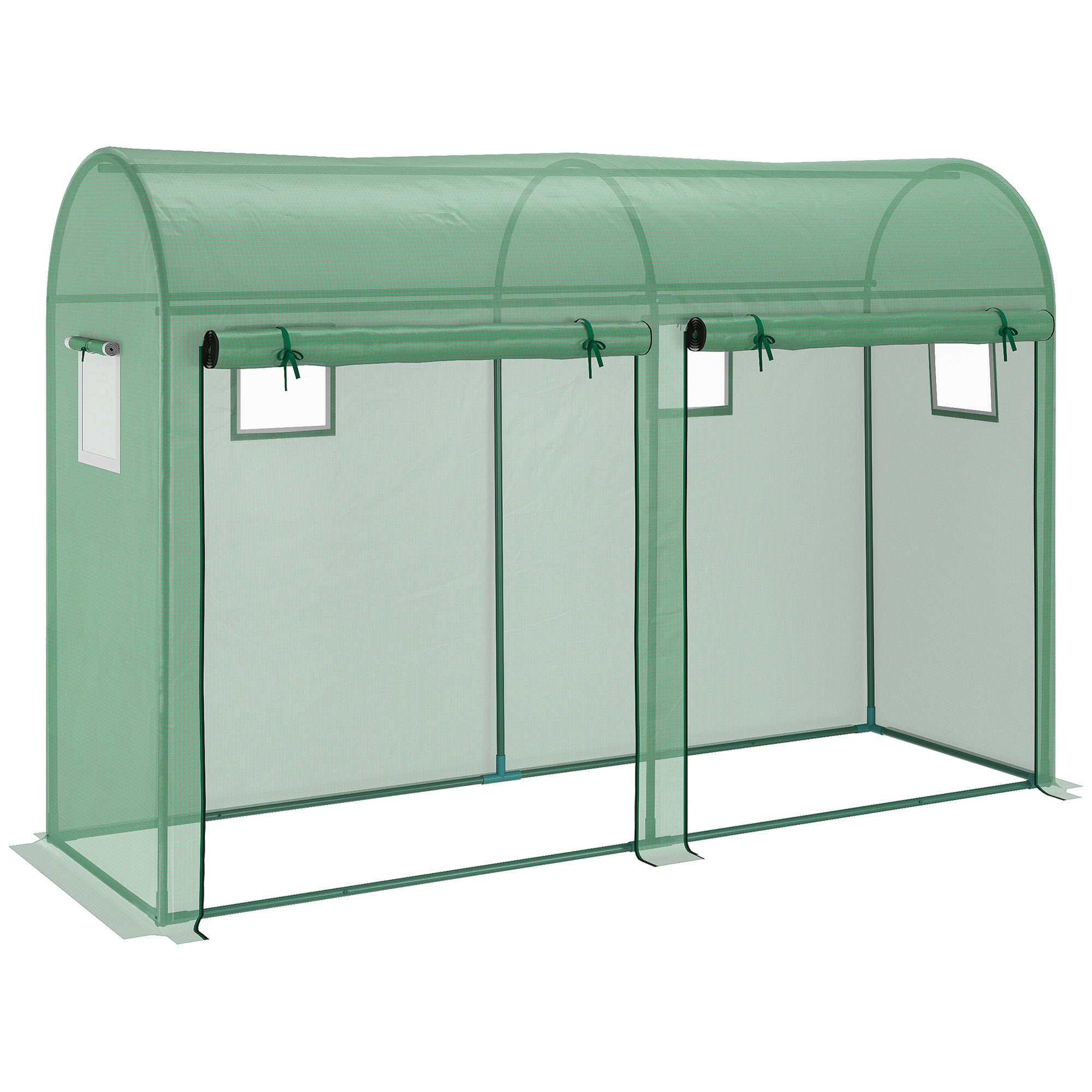 Outsunny Walk-in Greenhouse, Tomato Greenhouse with Double Doors & 4 Windows, Garden Plant Growth Green House with PE Cover, Steel Frame, Green, 3 x 1 x 2 m 