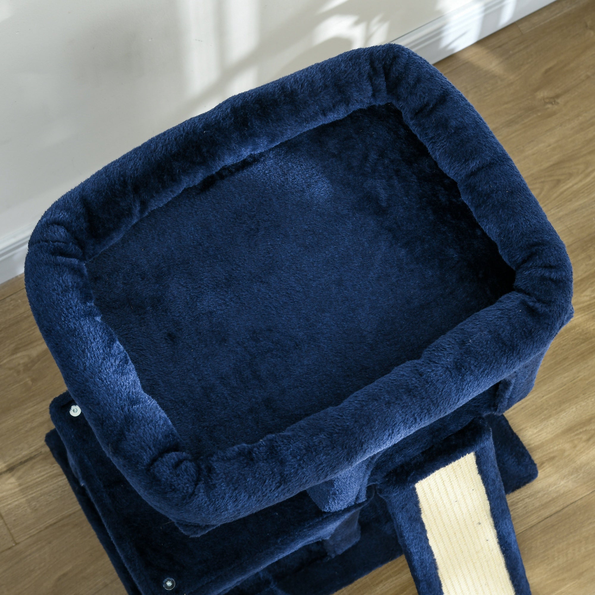 PawHut Sisal Cat Rest & Play Activity Tree w/ 2 House Navy Blue 