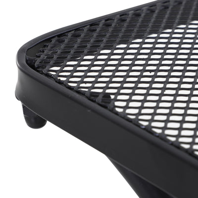 Outsunny Square Garden Metal Bistro Table Outdoor Patio Coffee Side Desk - Black 45L X 45W X 50H CM 