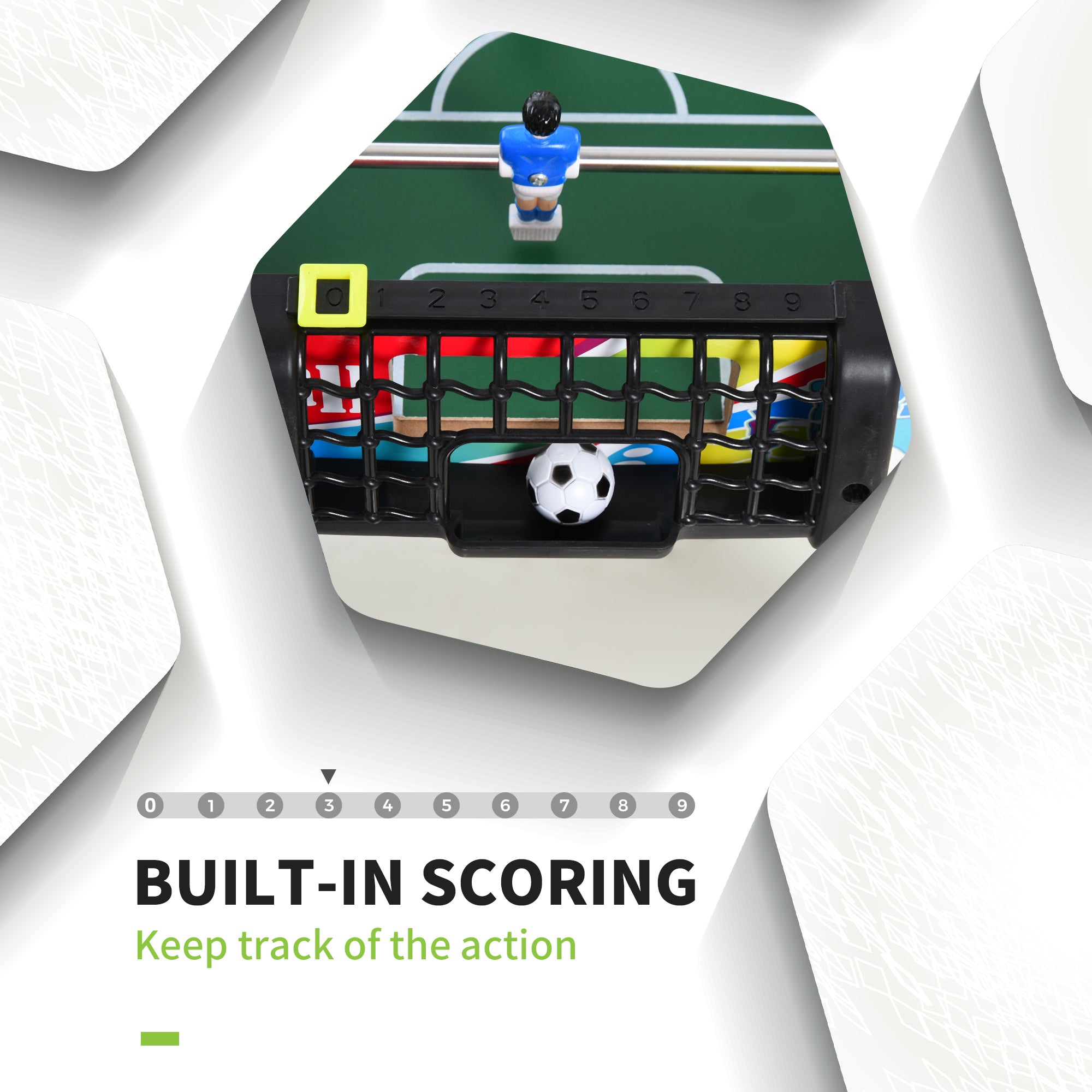 HOMCOM 2.8FT Football Foosball Gaming Table Soccer For Kids Indoor Play Fun Sports Game 