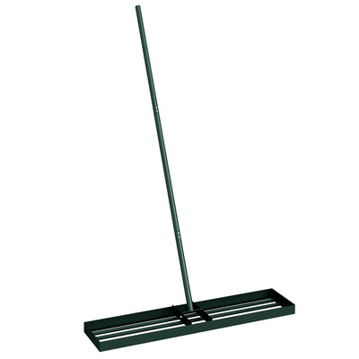 Outsunny Lawn Levelling Rake, 113 x 26 cm Lawn Leveller Lute with 169 cm Handle for Grass Soil Sand Yard Golf Course 
