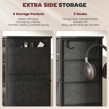 HOMCOM Chest of Ten Fabric Drawers - Black