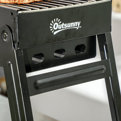 Outsunny Foldable Charcoal Grill - Black 