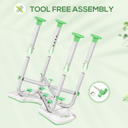 HOMCOM 39-51.5cm 'U' Seat Padded Shower Stool - Green