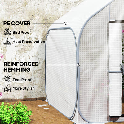 Outsunny 150 x 148cm Pop-Up Greenhouse - White 
