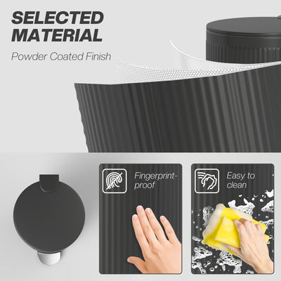 HOMCOM 30 Litre Pedal Kitchen Bin with Soft Close and Stay Open Lid, Rubbish Bin with Removable Inner Bucket for Kitchen, Office, Home, Black 
