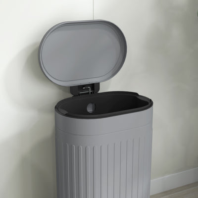 HOMCOM 30L Metal Kitchen Bin, with Soft-Close Lid - Grey 
